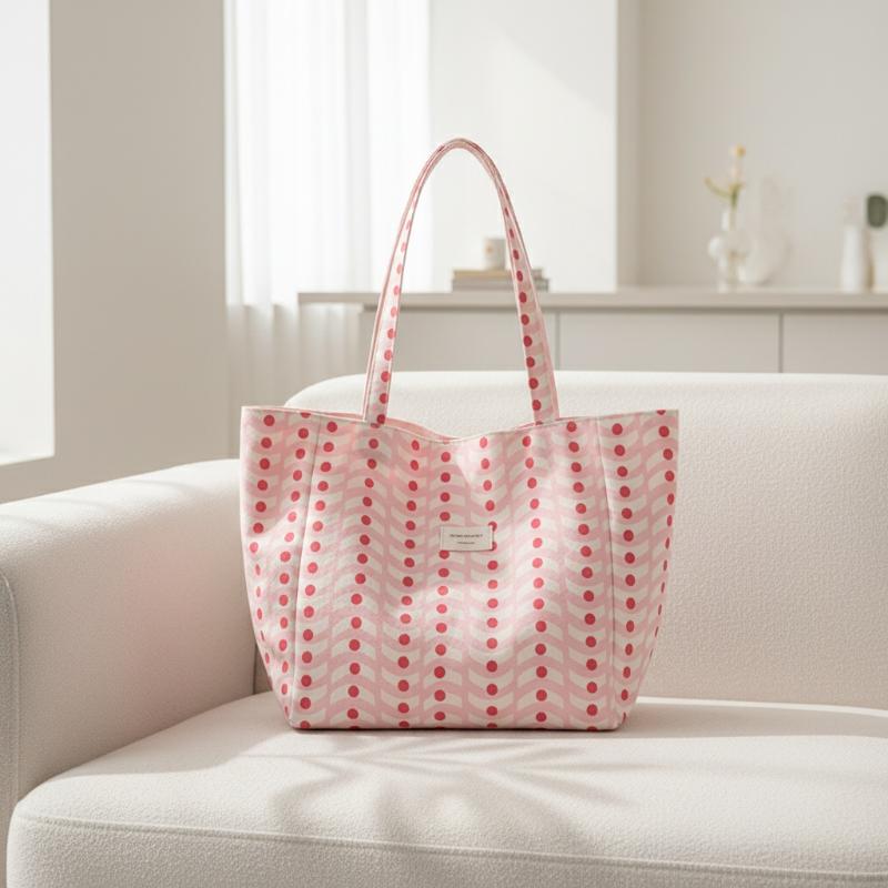 Leatherwork Free Patterns - 1PC Tas Kanvas Pola Gelombang Reversibel,