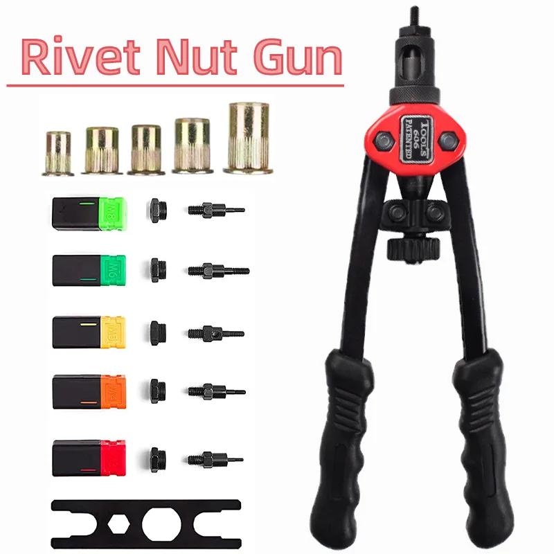 Rivet Setter Tool - BT-606 pistol paku keling Mandrel, Kit