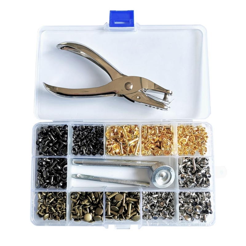 180set paku keling kulit 6mm/8 - Rivet Setter Tool ulasan dan harga